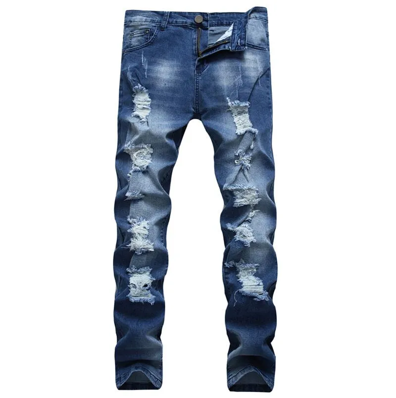 Angelo Ricci™ Denim Ripped Slim Jeans