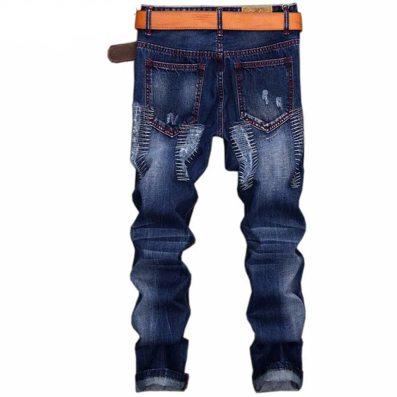 Angelo Ricci™ Denim Ripped Slim Jeans