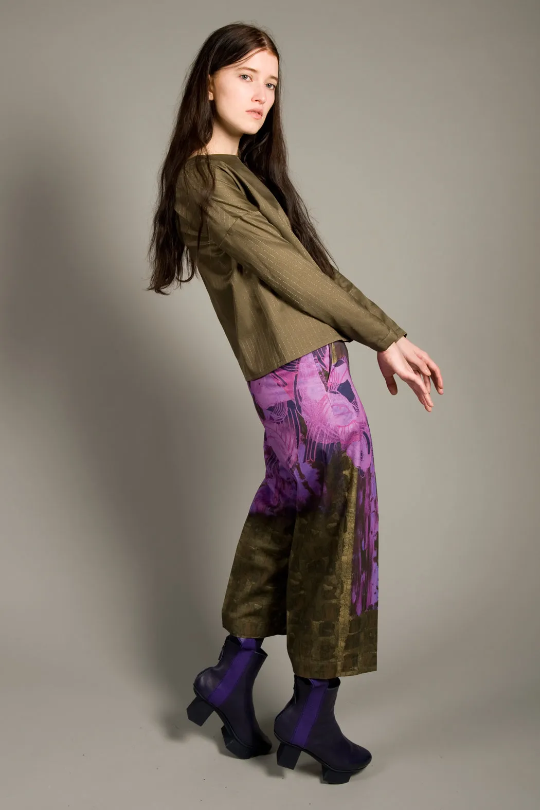 Basic Green Shirt with Golden Stripes