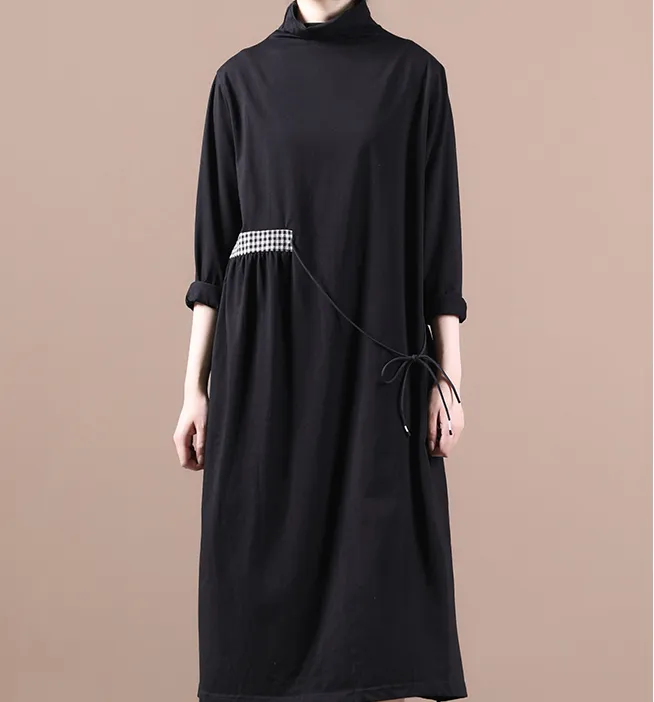 Black Fall Long Sleeve Women Dresses Stripe Casual Women Dresses SSM97215