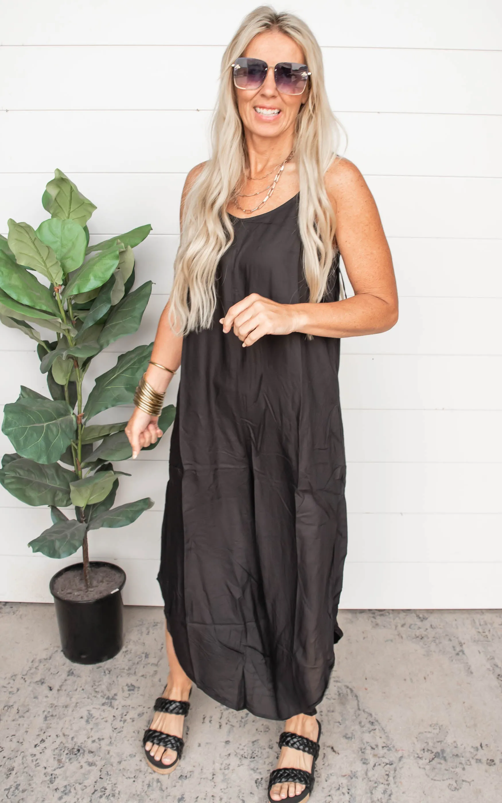 Black Wide Leg Jumpsuit - Final Sale