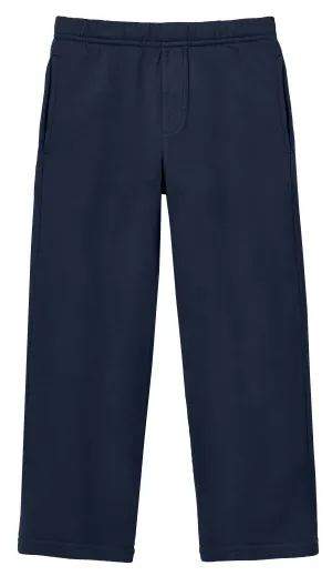 Boys Lightweight Soft Cotton  Fleece Straight Leg Pocket Pant | Dark Navy