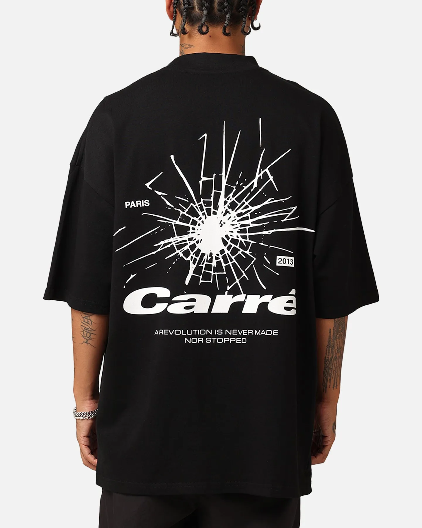 Carré Blasted Oversized T-Shirt Black