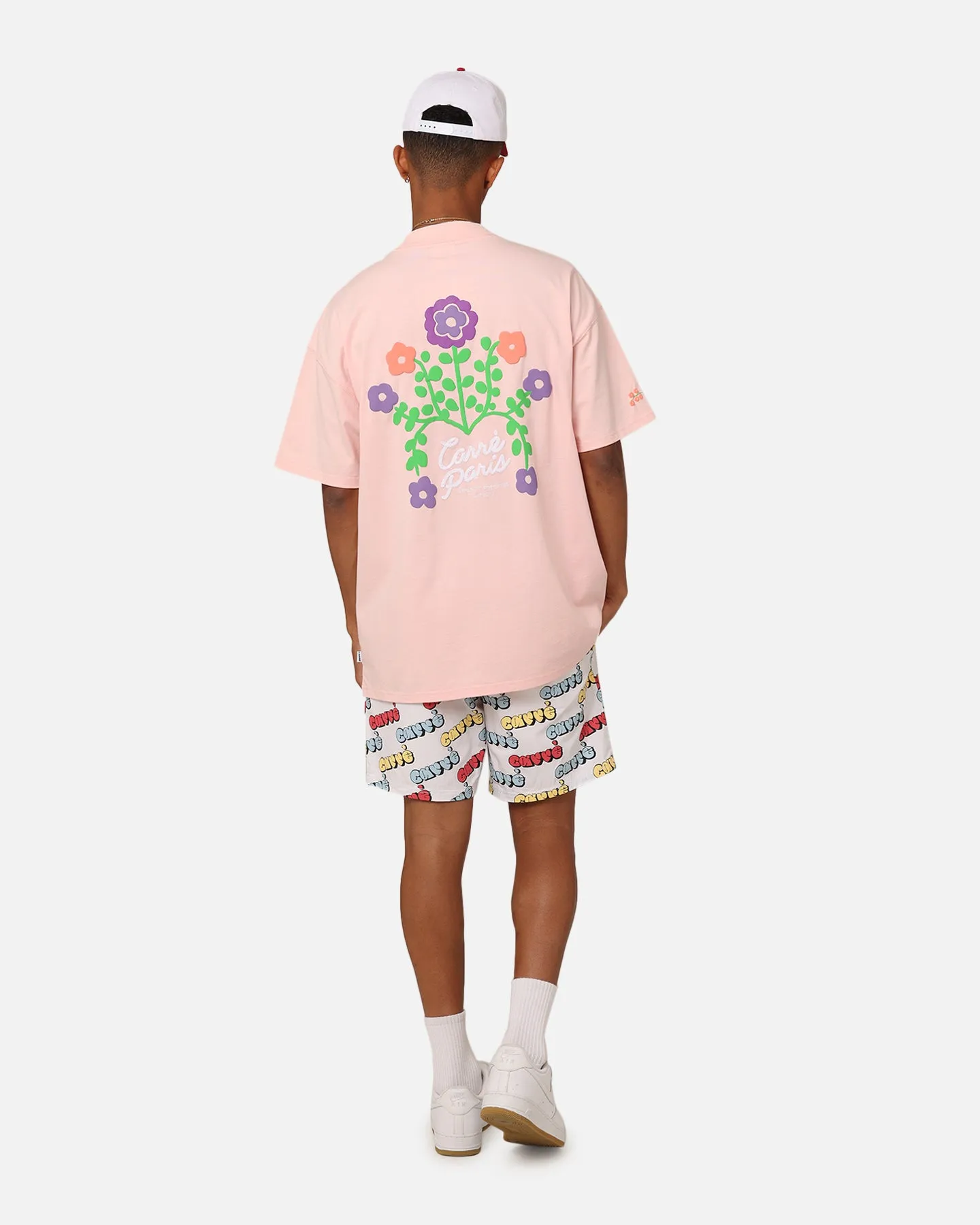 Carre Floraux Oversized T-Shirt Pink
