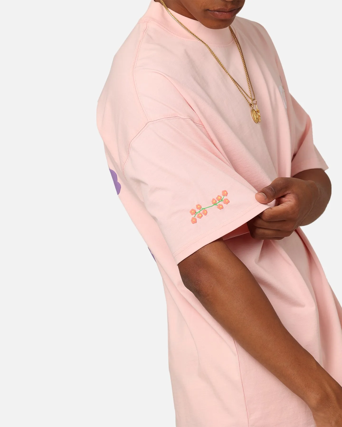 Carre Floraux Oversized T-Shirt Pink