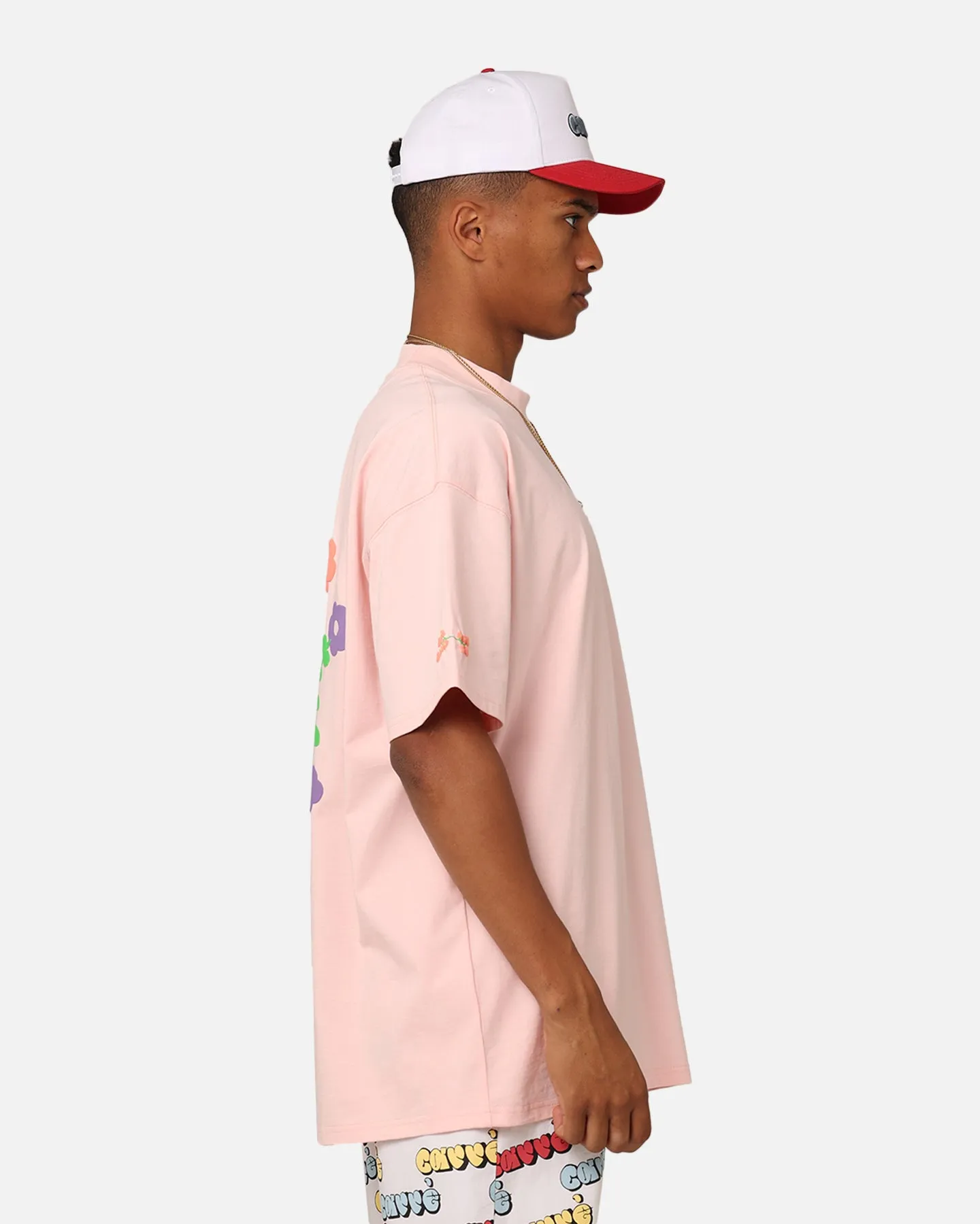 Carre Floraux Oversized T-Shirt Pink
