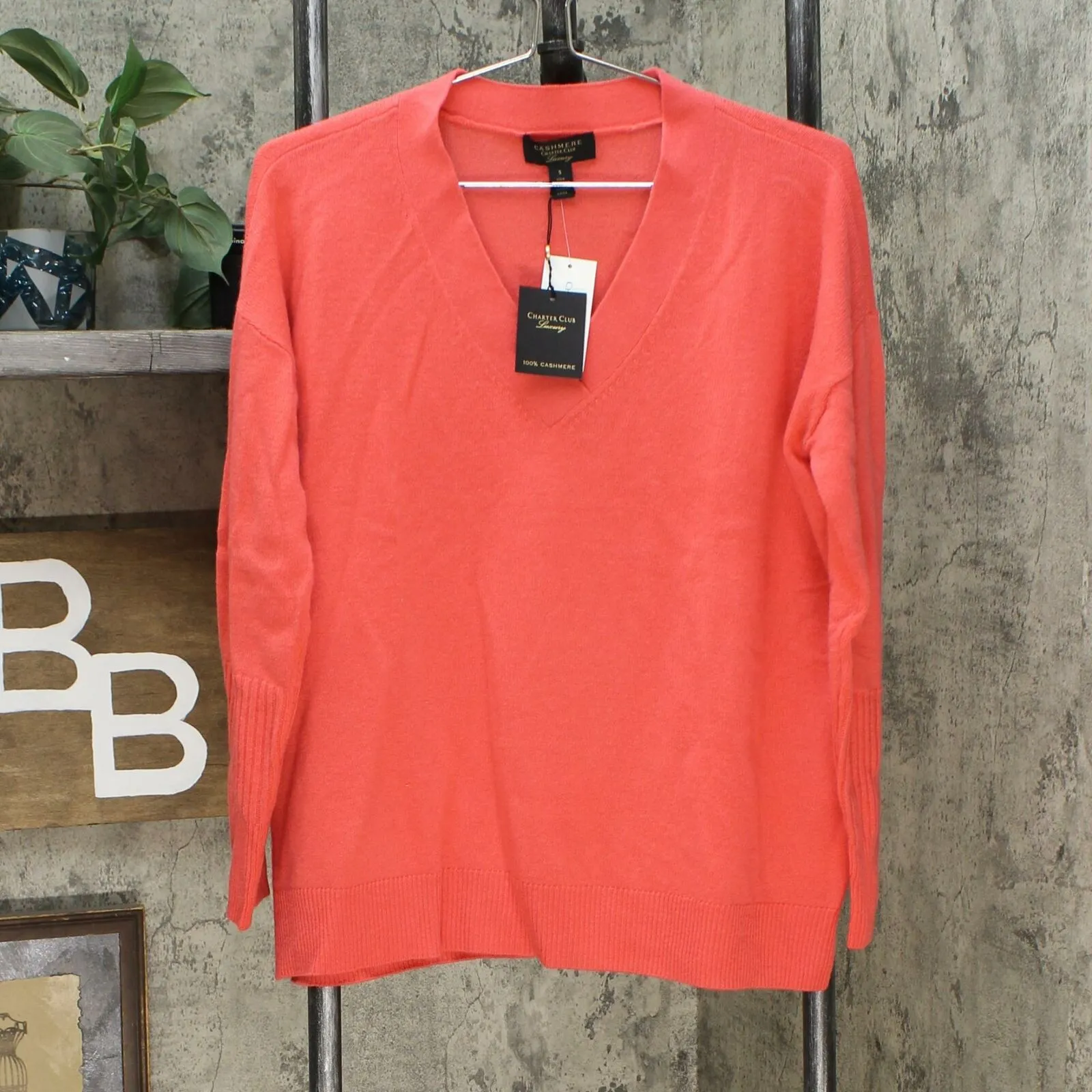 Charter Club Women's Cashmere Oversized V-Neck Sweater