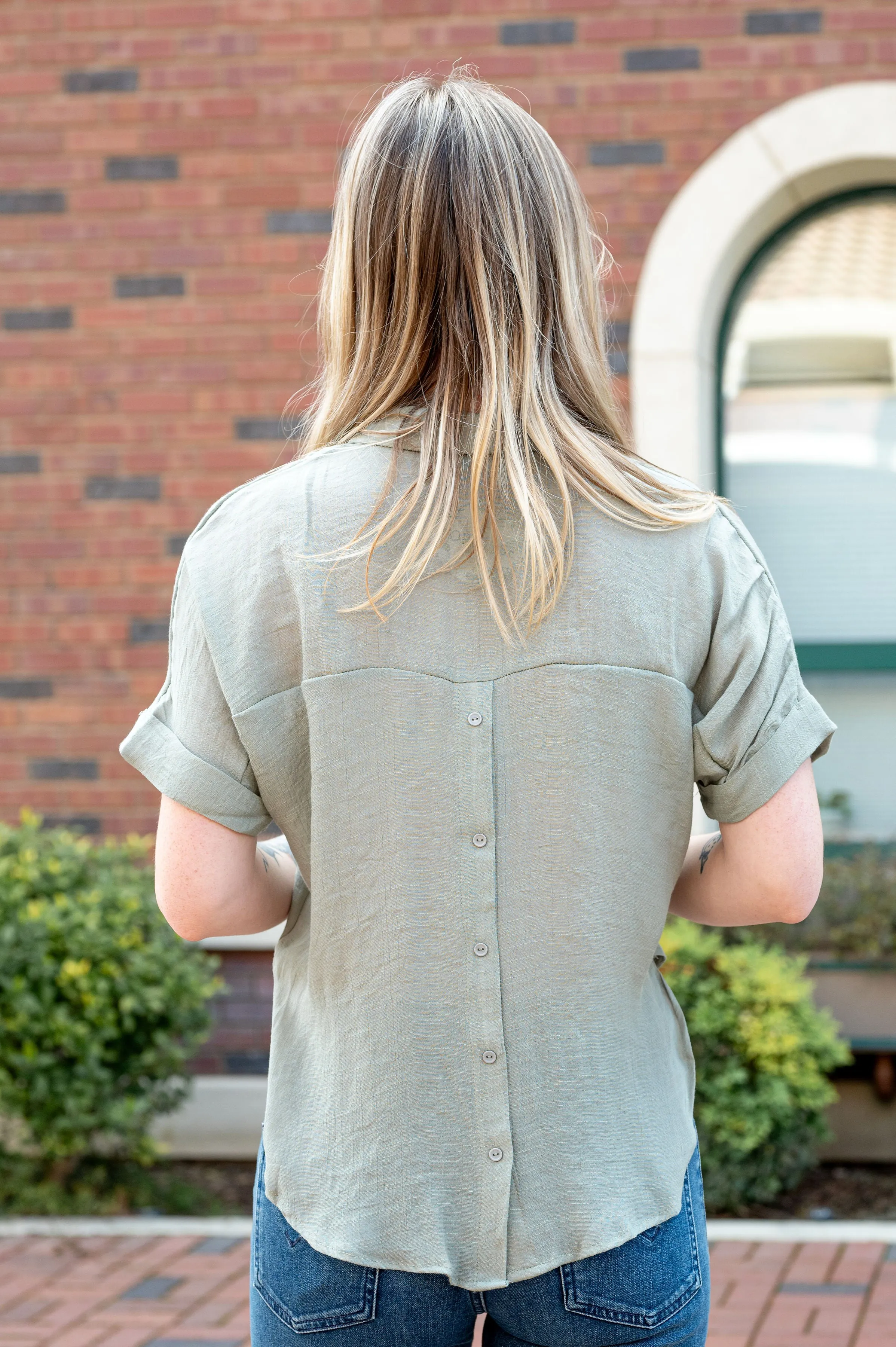 Collared Button Back Blouse