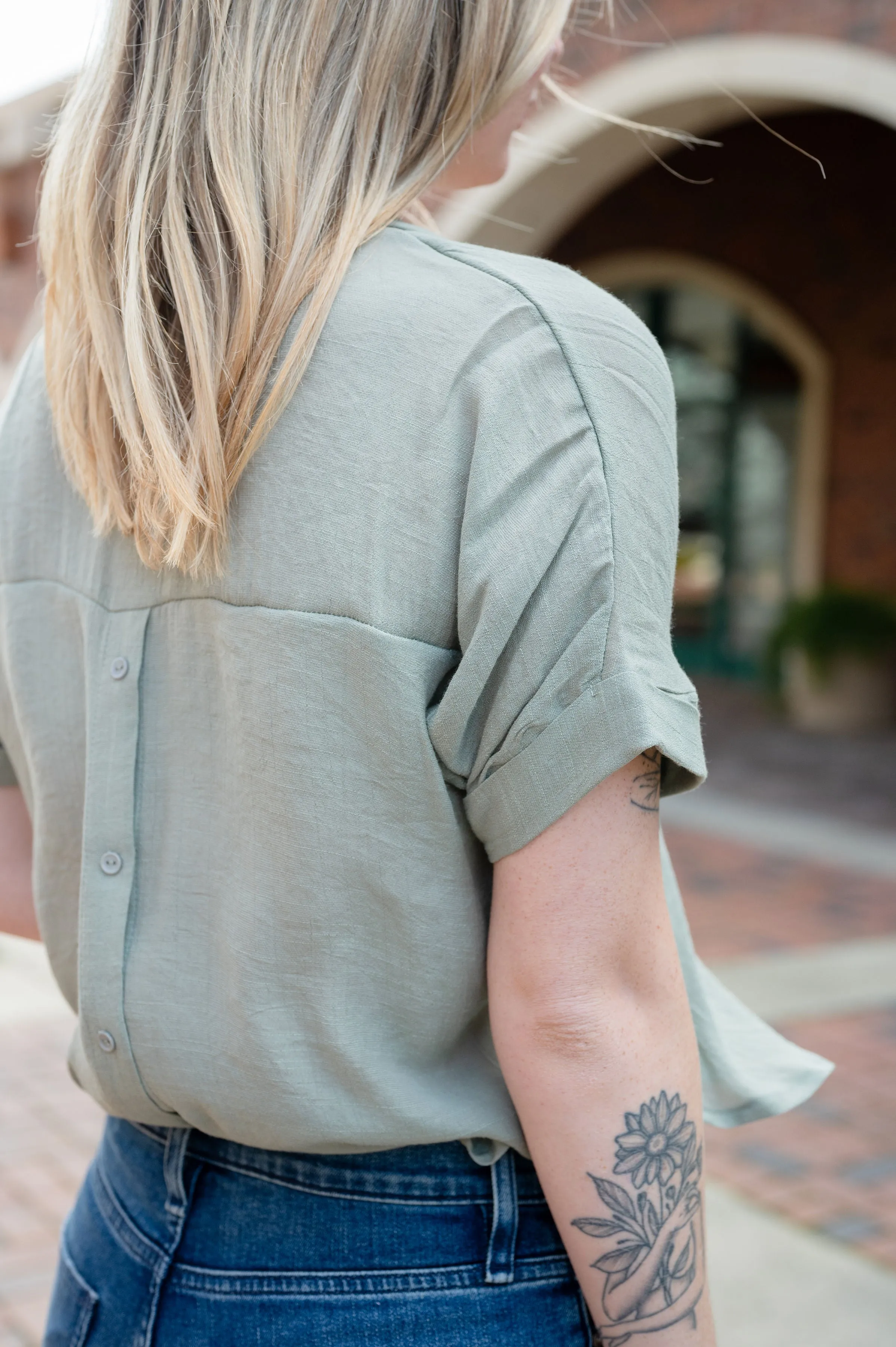 Collared Button Back Blouse