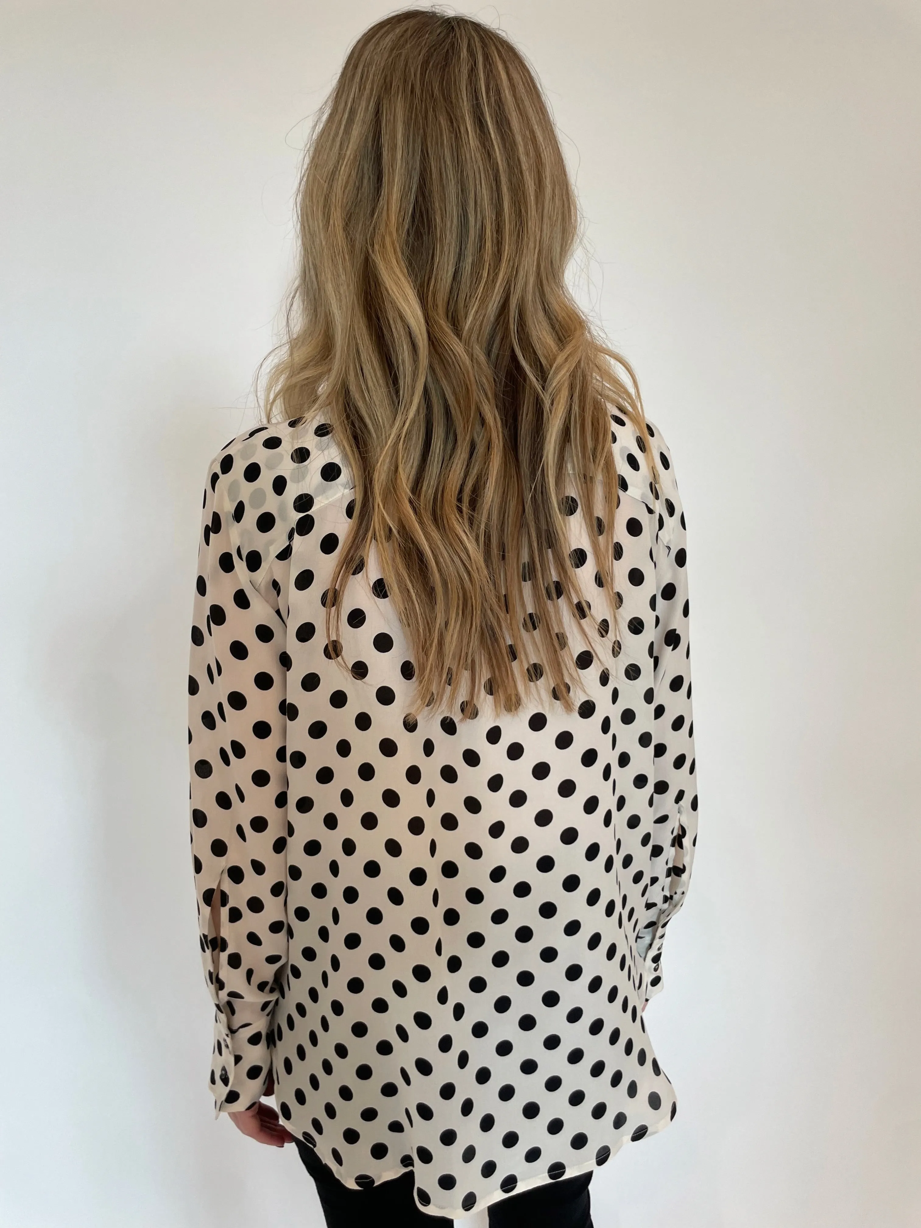 Conio Crepe Blouse - White Spotted