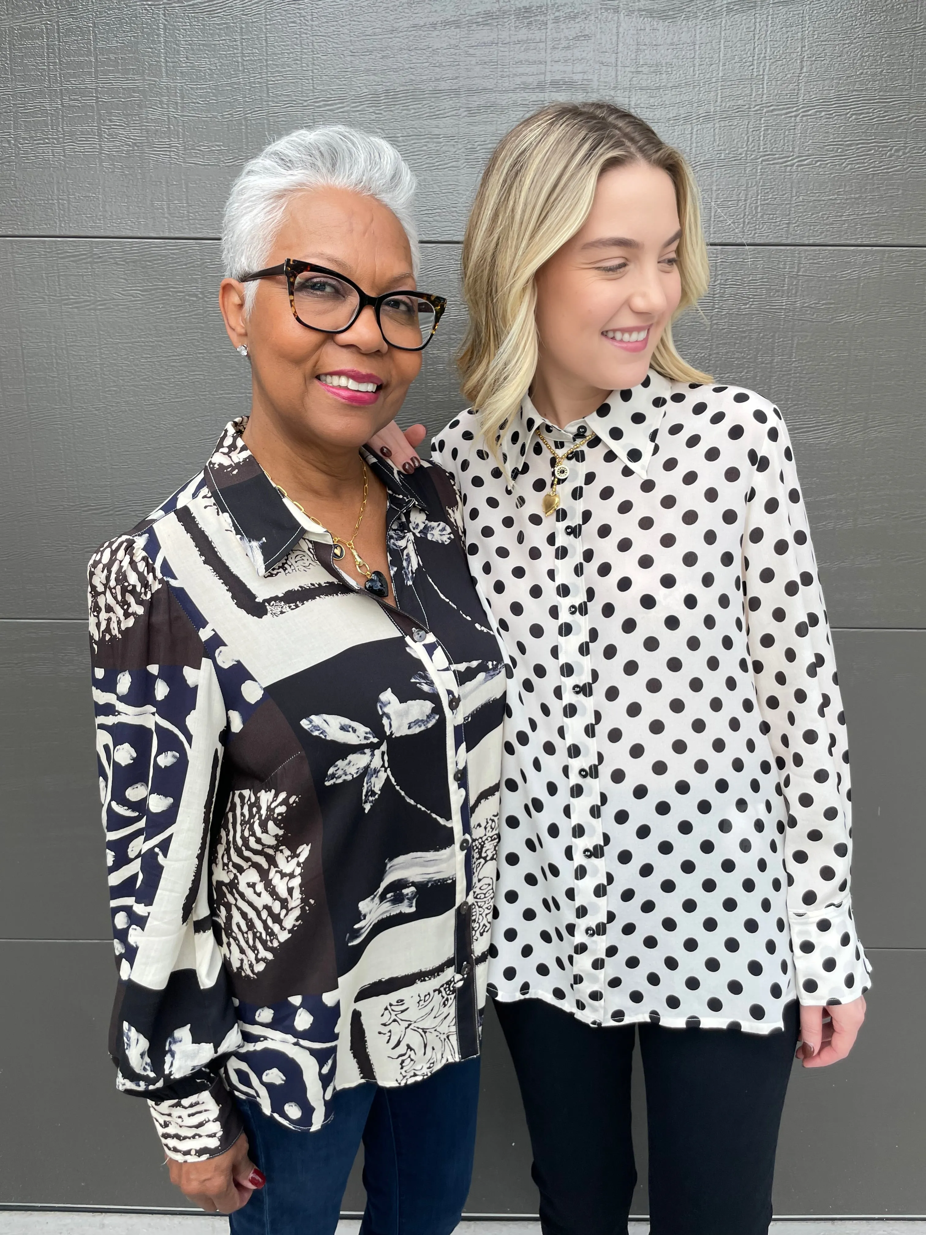 Conio Crepe Blouse - White Spotted