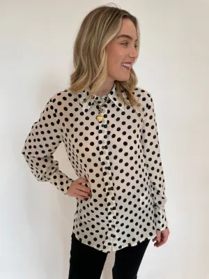 Conio Crepe Blouse - White Spotted