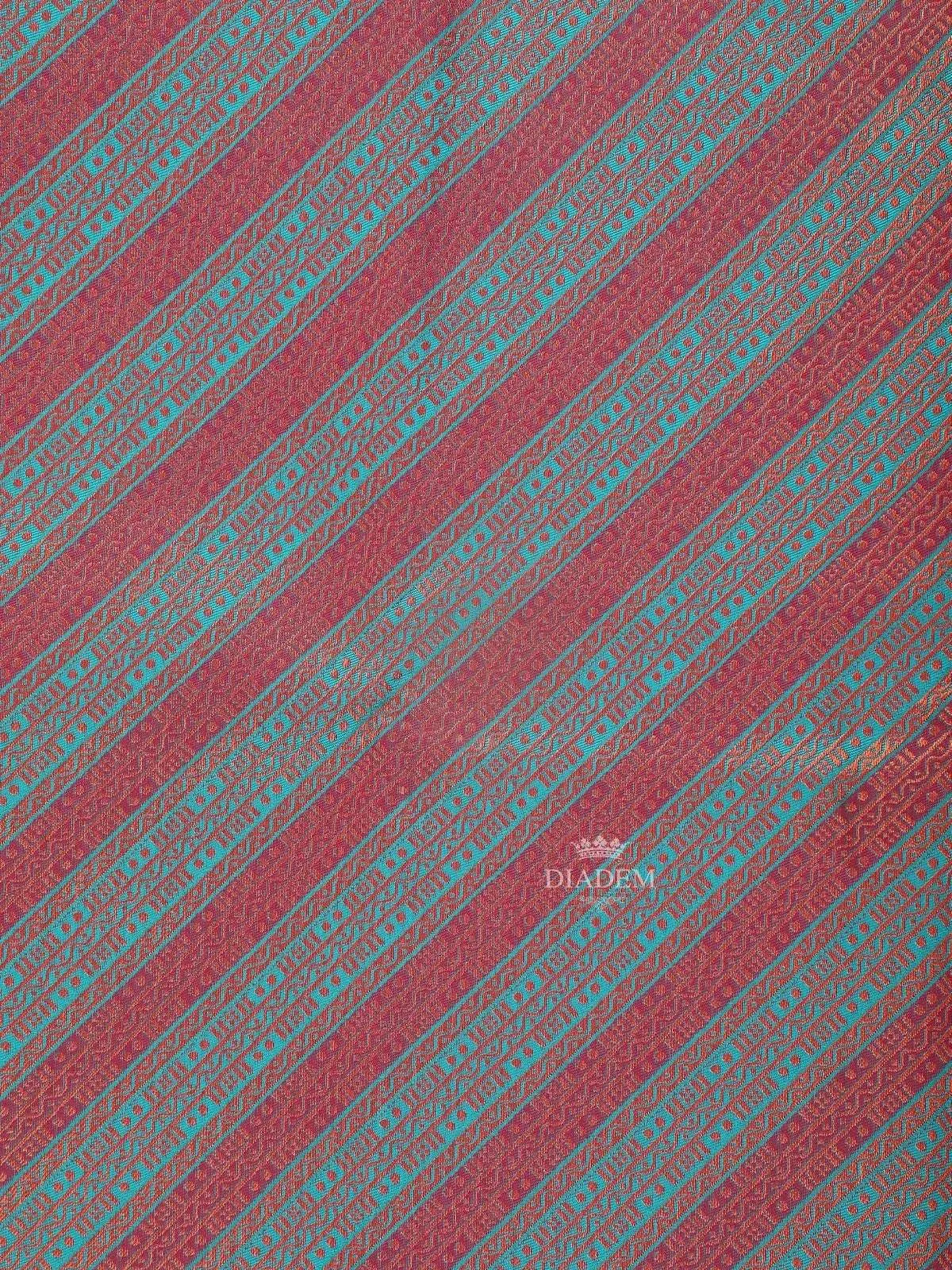 Dark Pink Art Silk Saree with Neli Stripes Pattern on the Body with Matching Zari Border
