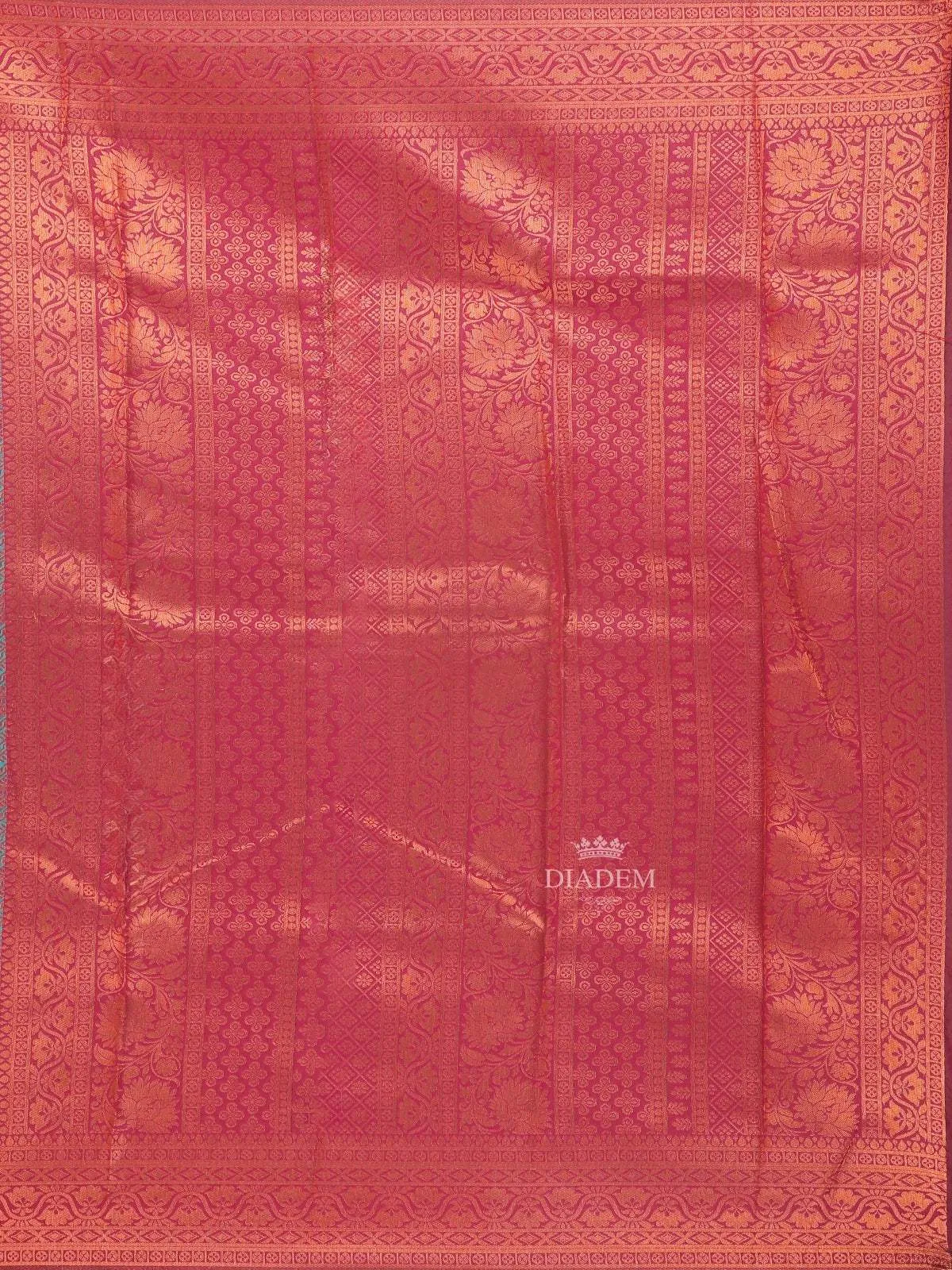 Dark Pink Art Silk Saree with Neli Stripes Pattern on the Body with Matching Zari Border