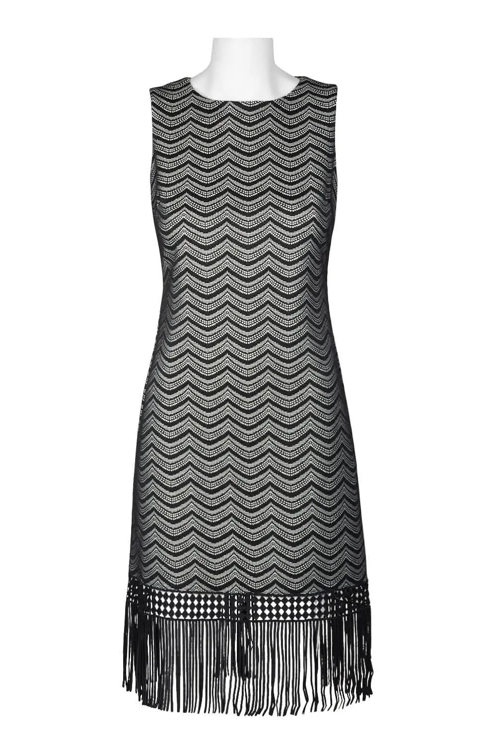 Elegant Lace Fringe Bodycon Dress with Back Zipper by Julia Jordan