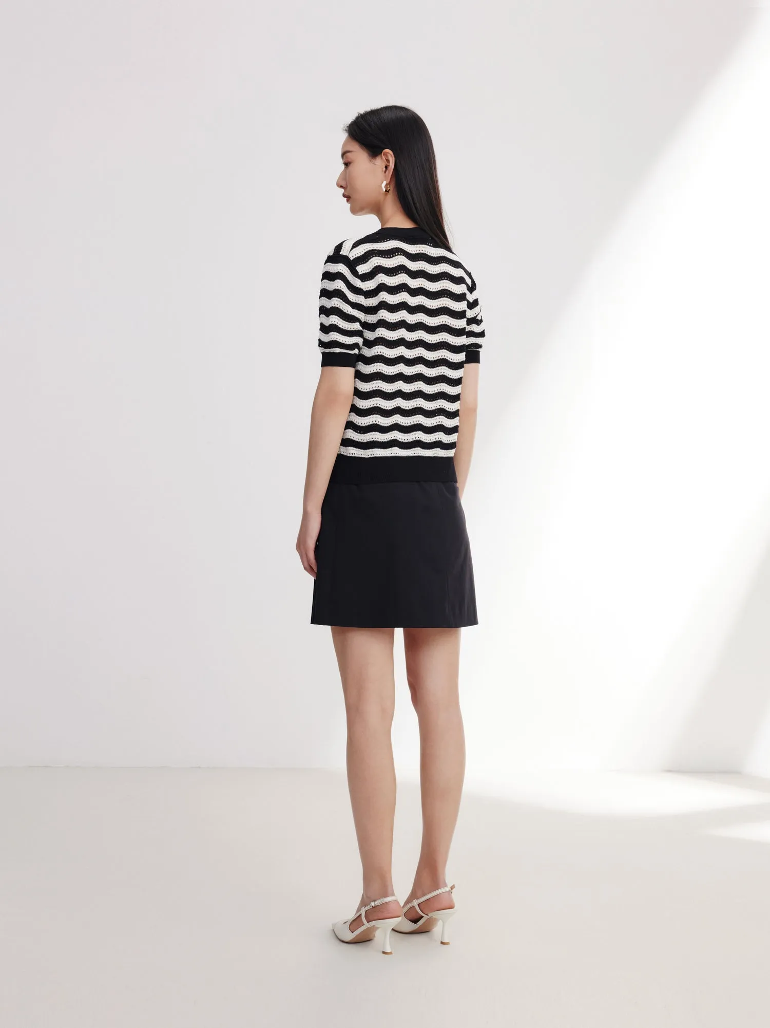 EP YAYING Hollow Striped Knitwear