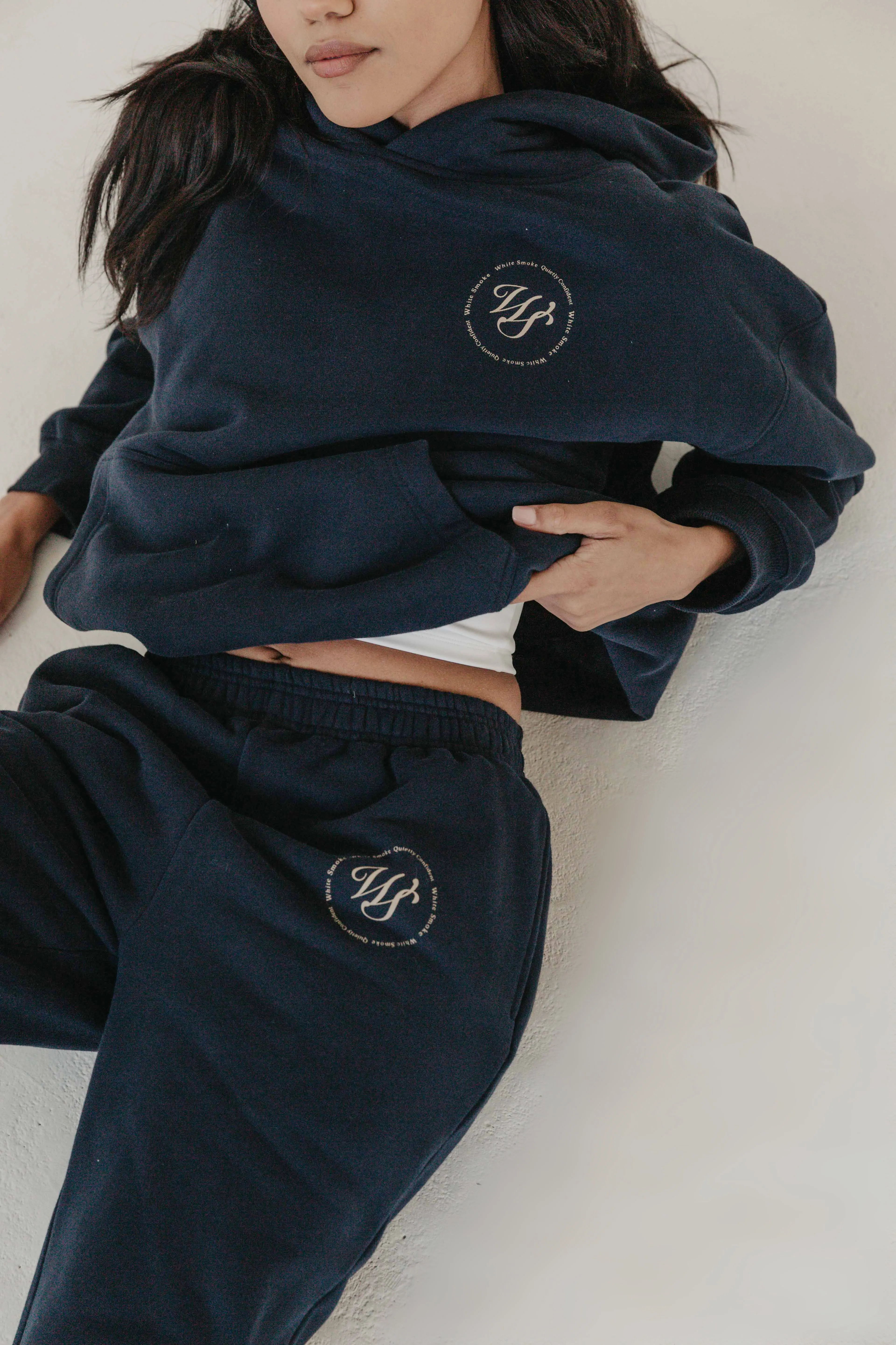 FIKA Cosy Printed Sweatpants - Navy