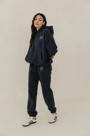 FIKA Cosy Printed Sweatpants - Navy