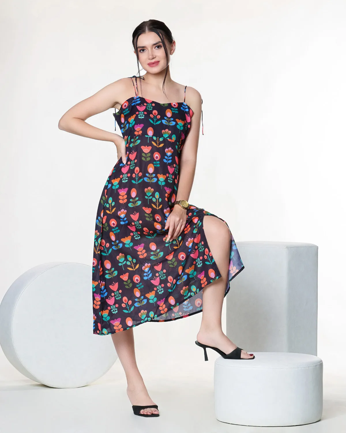 Floral Printed A-line Dress