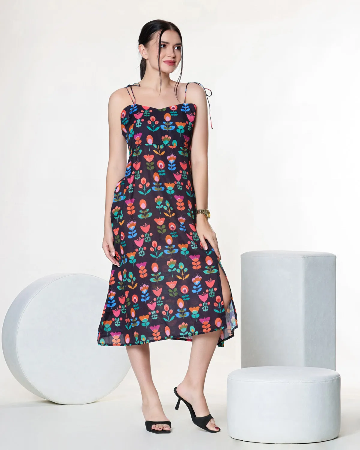 Floral Printed A-line Dress
