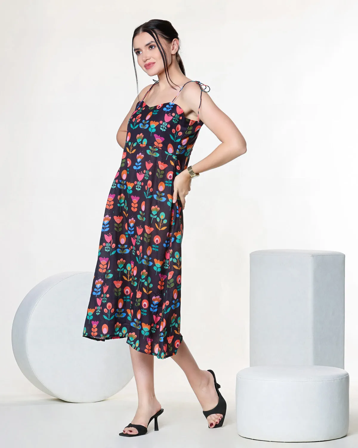 Floral Printed A-line Dress