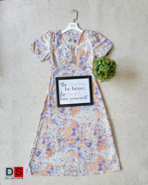 Floral V-Neck Midi Dress