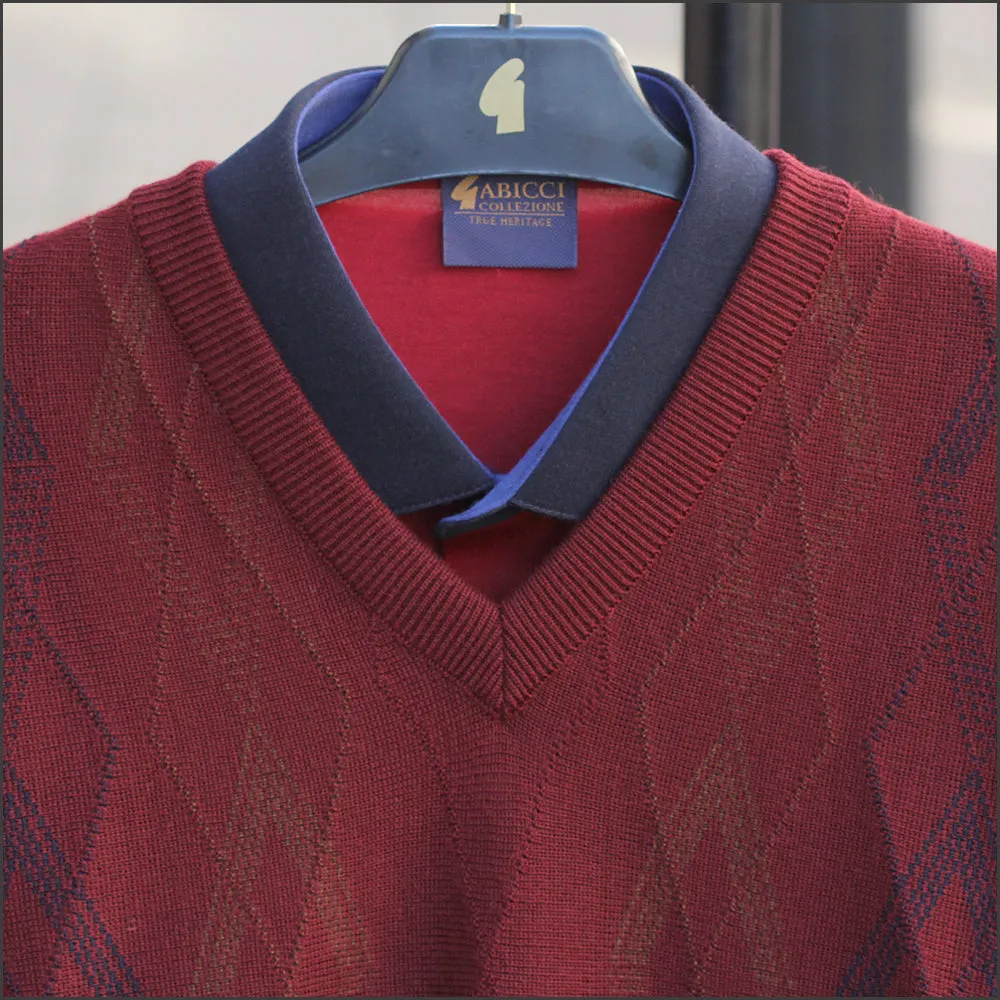 Gabicci M02 Rosso Patterned  V Neck^