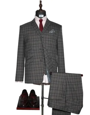 Grey Prince of Wales Check 3 Piece Suit