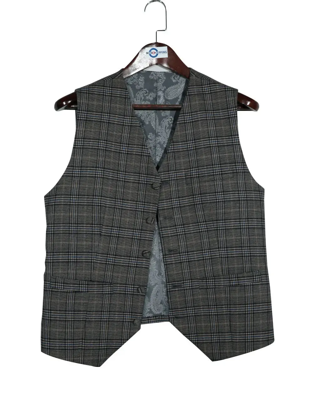 Grey Prince of Wales Check 3 Piece Suit