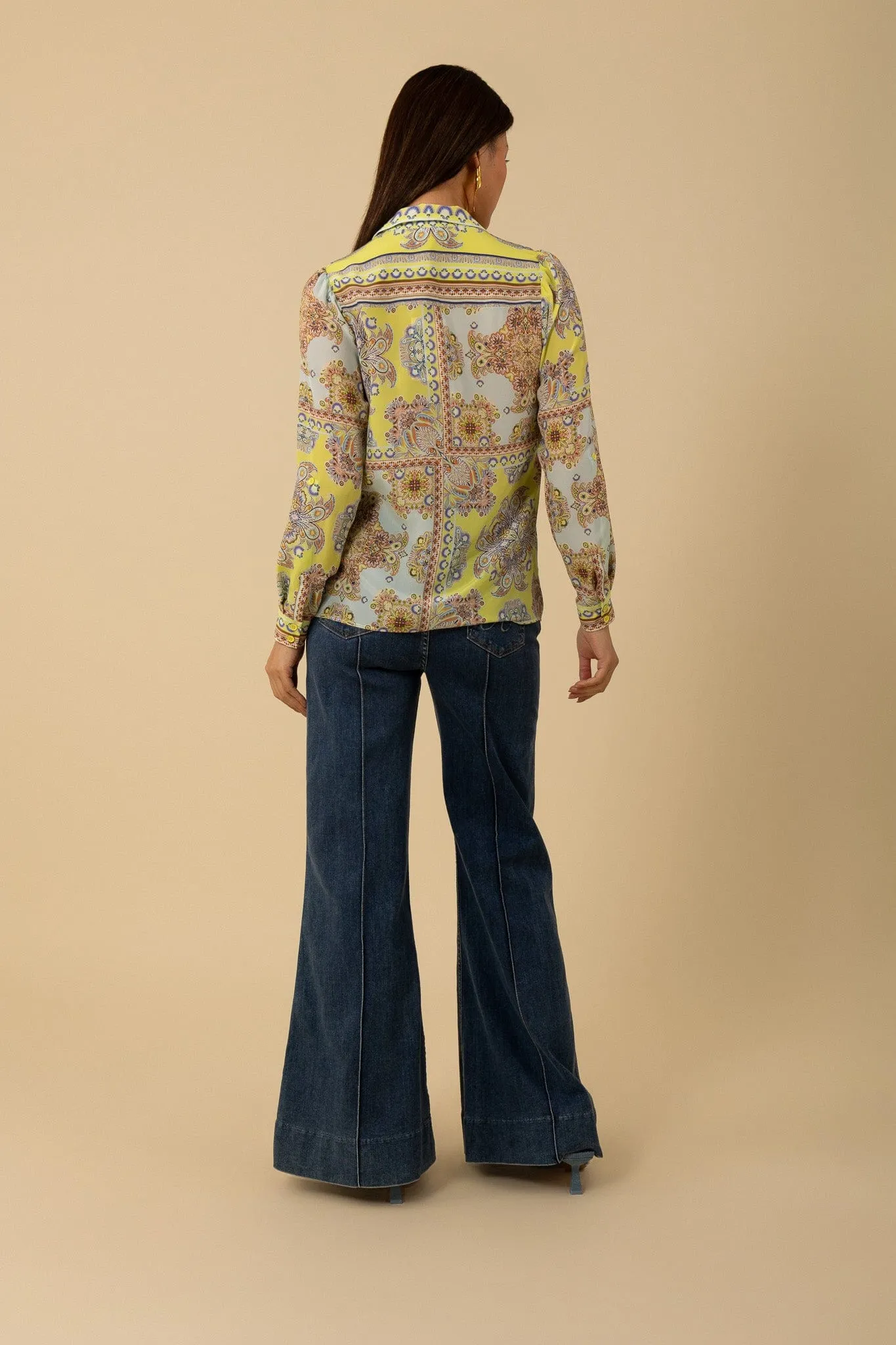 Hale Bob Women's MADILYNN Silk Blouse In Turquoise 4YAS212A Col TUR