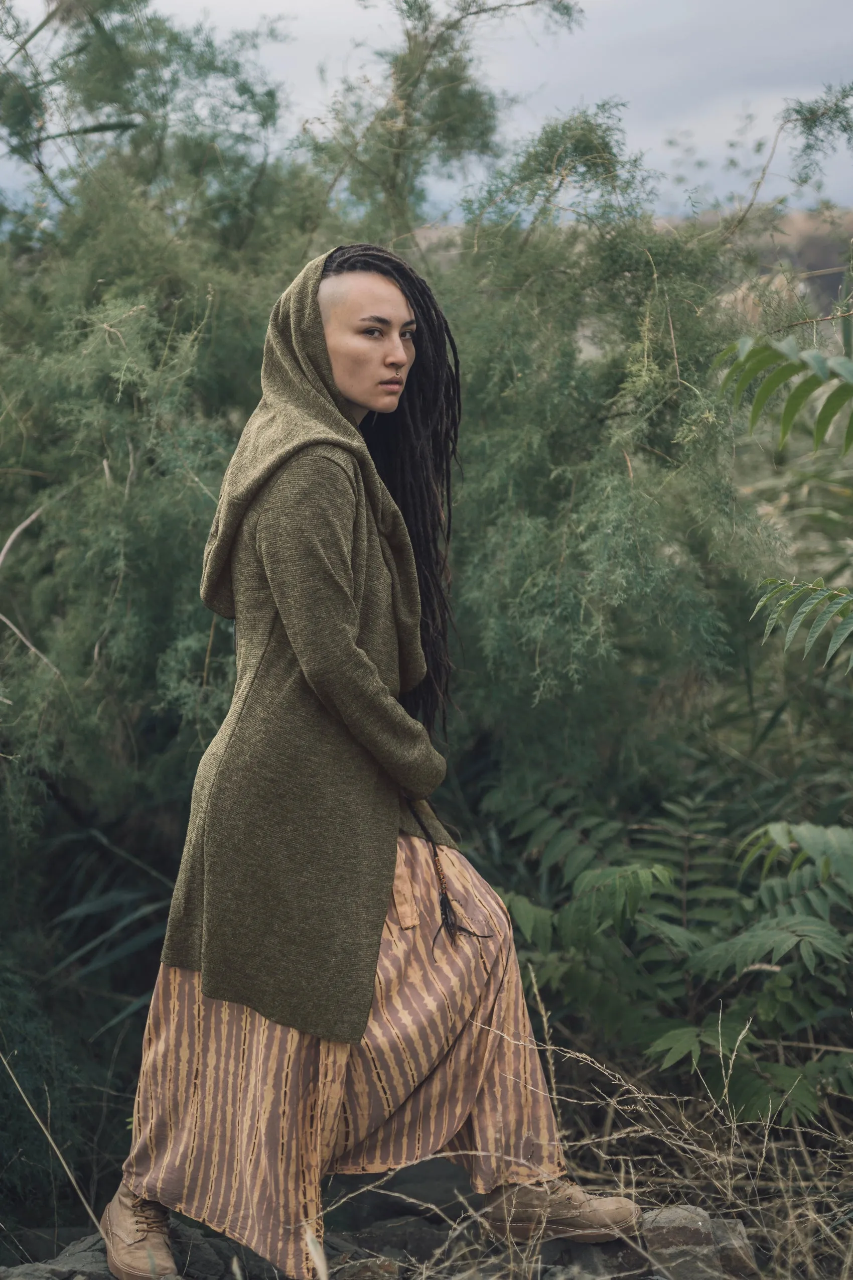 Hooded Cardigan Lalima Olive