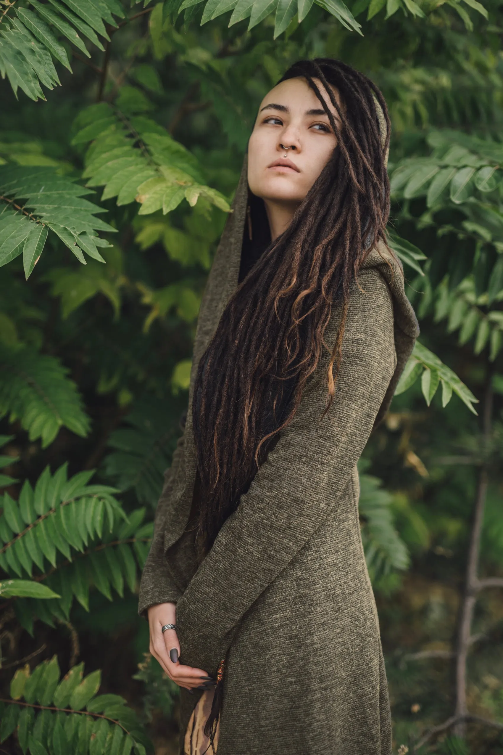 Hooded Cardigan Lalima Olive