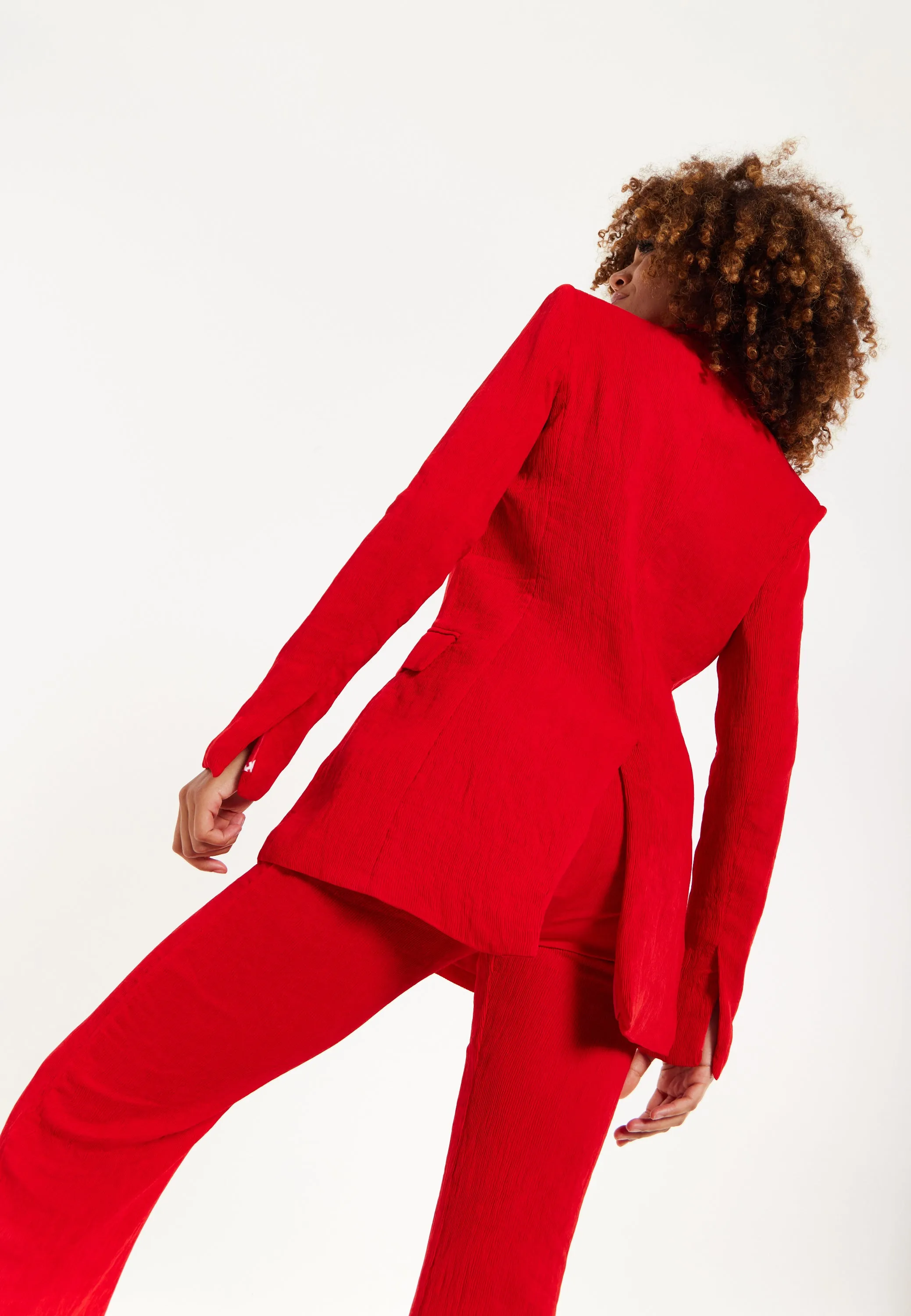 House of Holland Red Block Colour Pleat Blazer