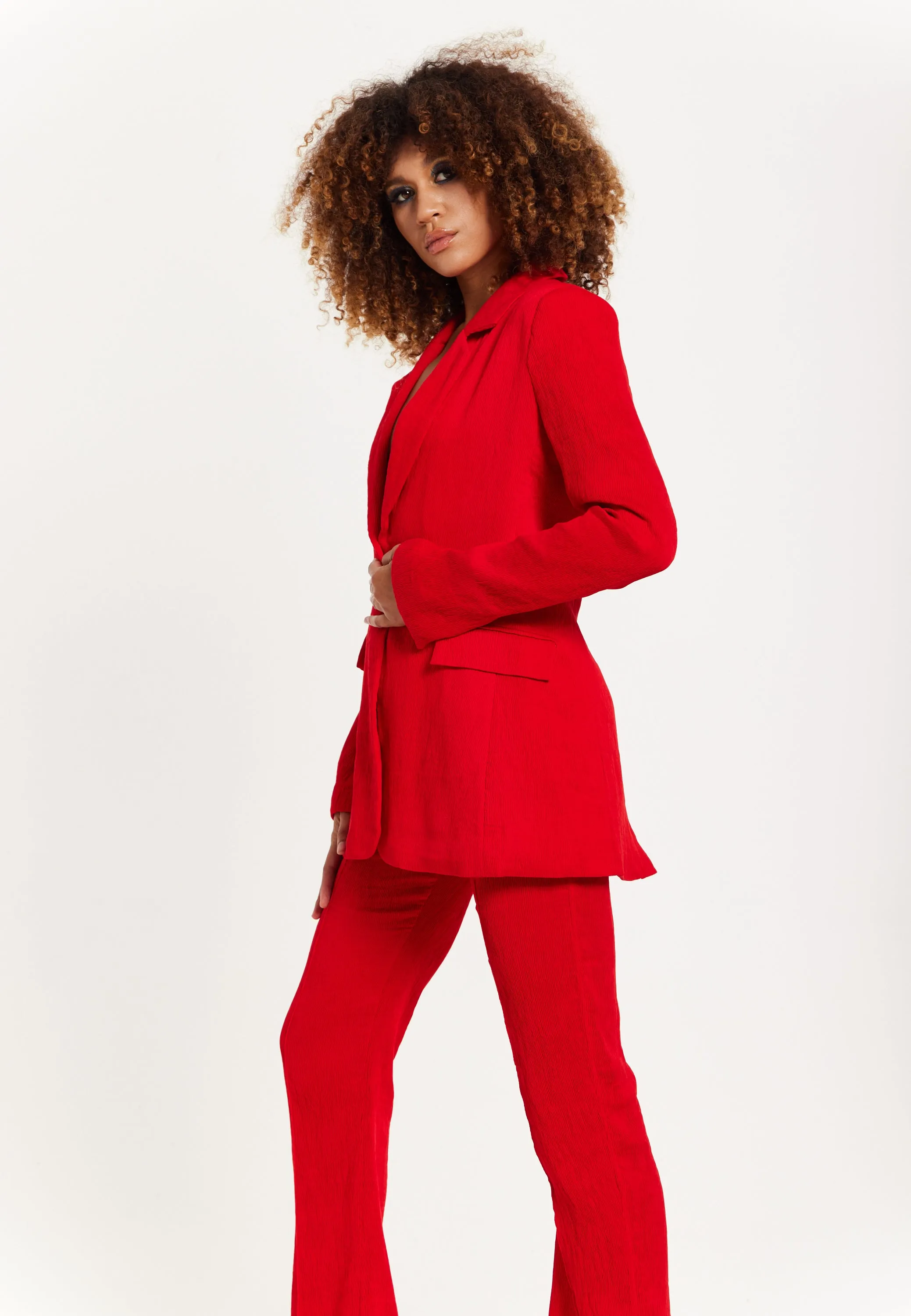 House of Holland Red Block Colour Pleat Blazer