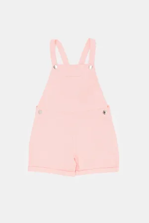 Infant Girls Pink Denim Dungaree