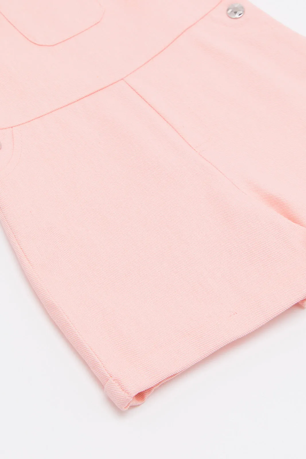 Infant Girls Pink Denim Dungaree