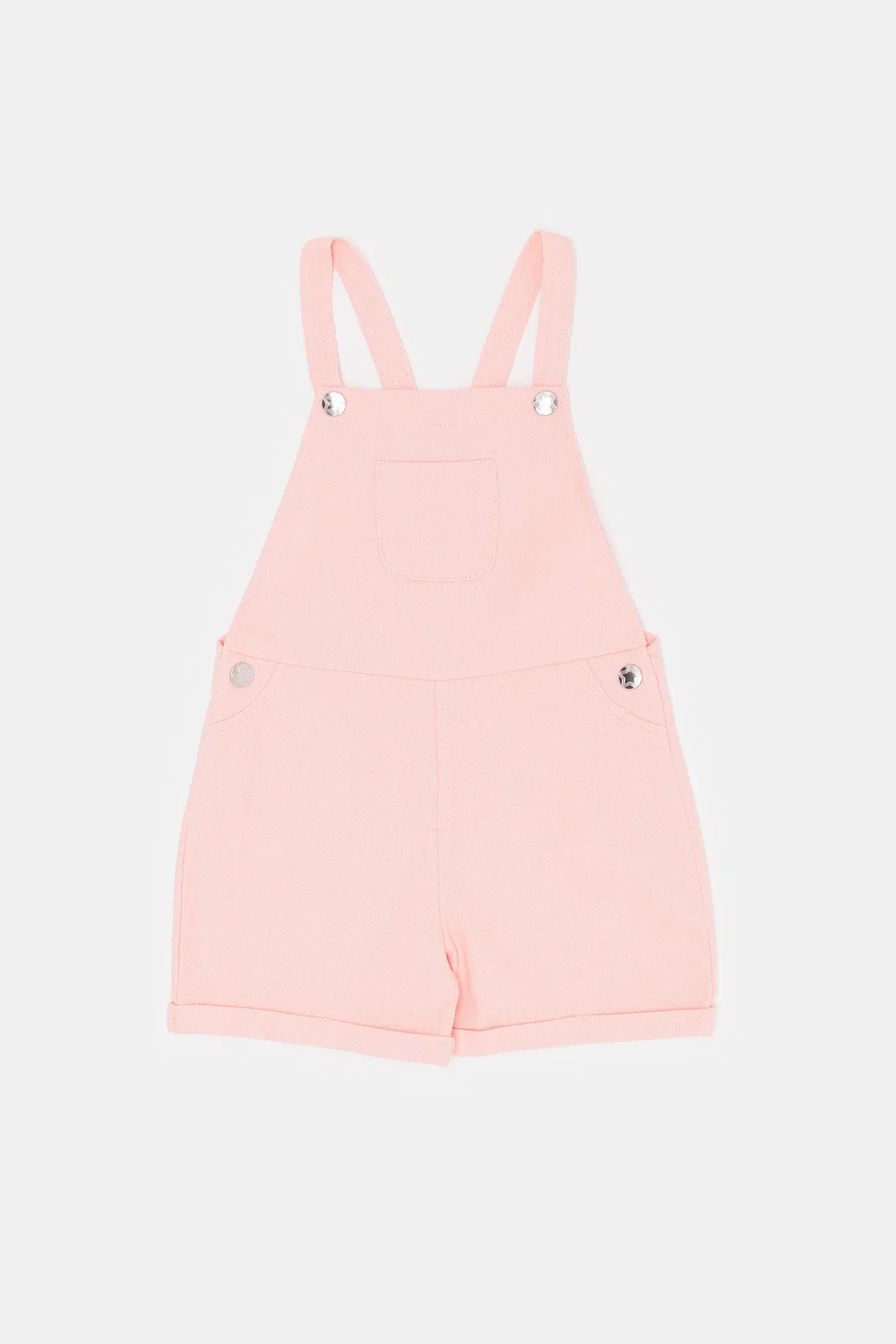 Infant Girls Pink Denim Dungaree