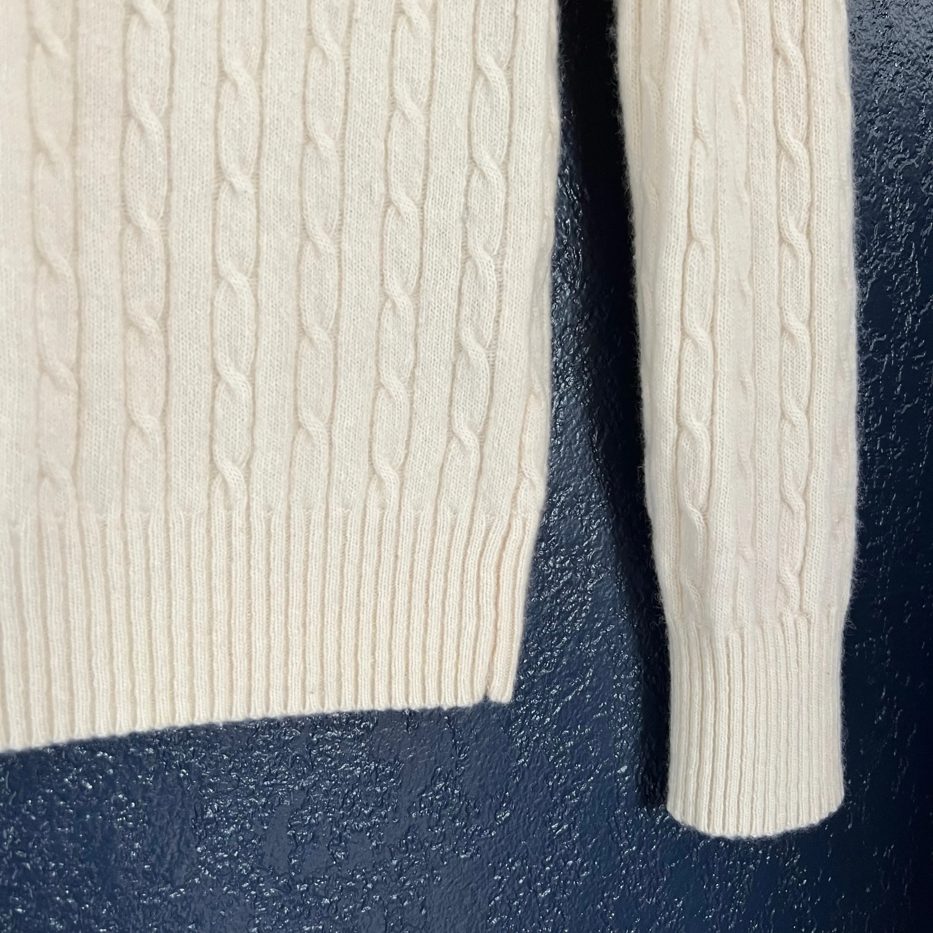 J.Crew Cream Cable-knit Long-sleeve Crewneck Sweater