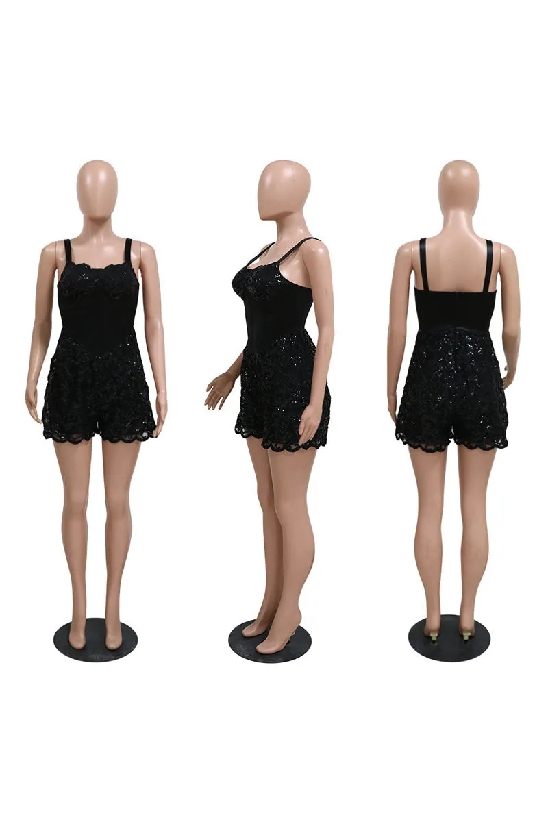 JD1039 Lace Cami Romper