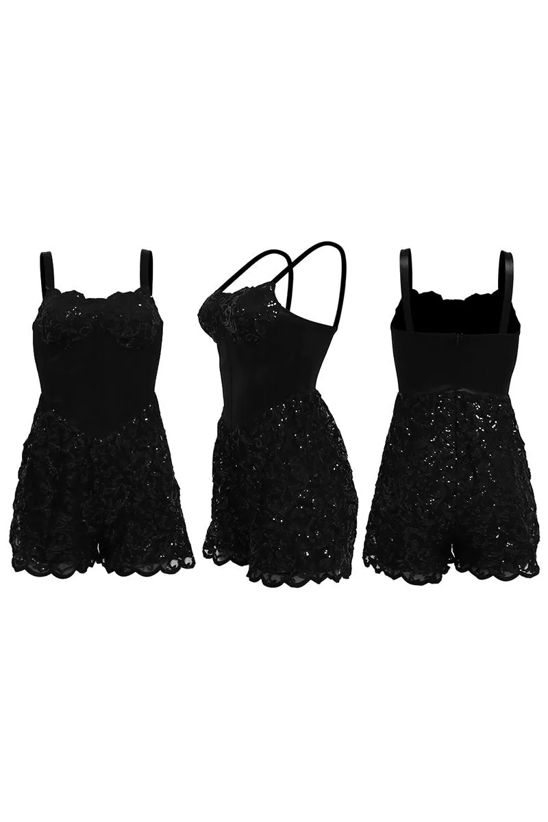 JD1039 Lace Cami Romper