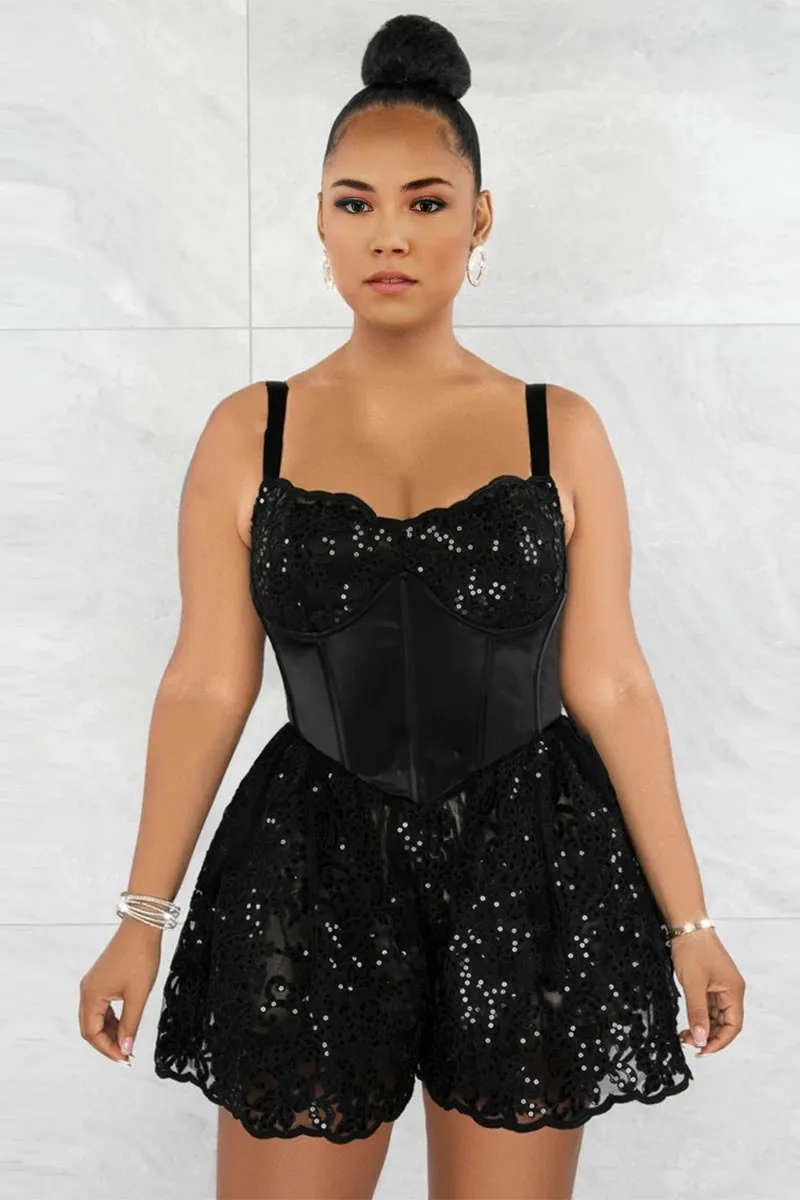 JD1039 Lace Cami Romper