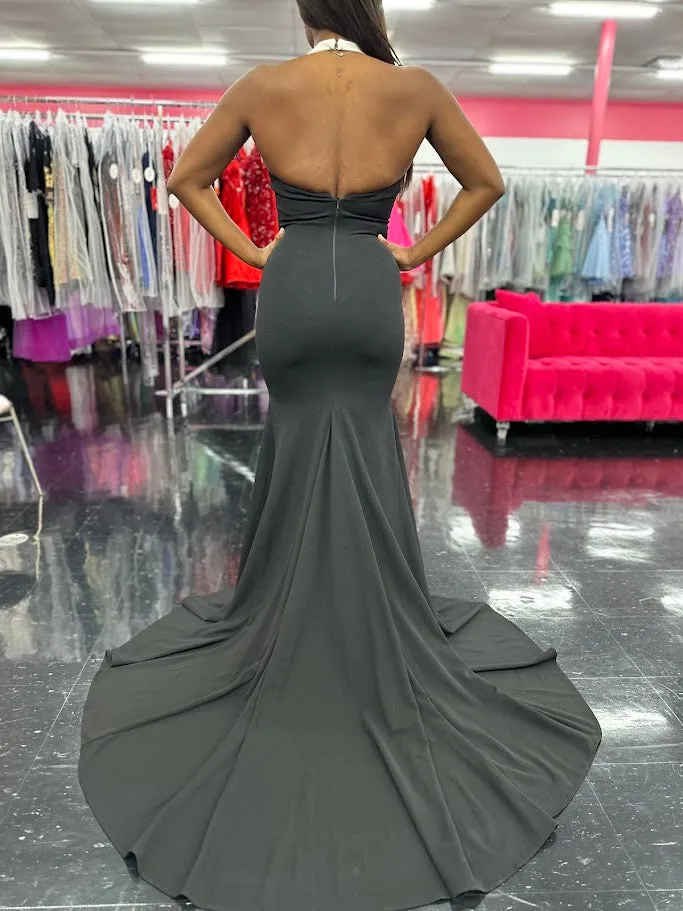 Johnathan Kayne 1442 Size 4 Black Long Tuxedo Dress Pageant Formal Evening Gown Classy