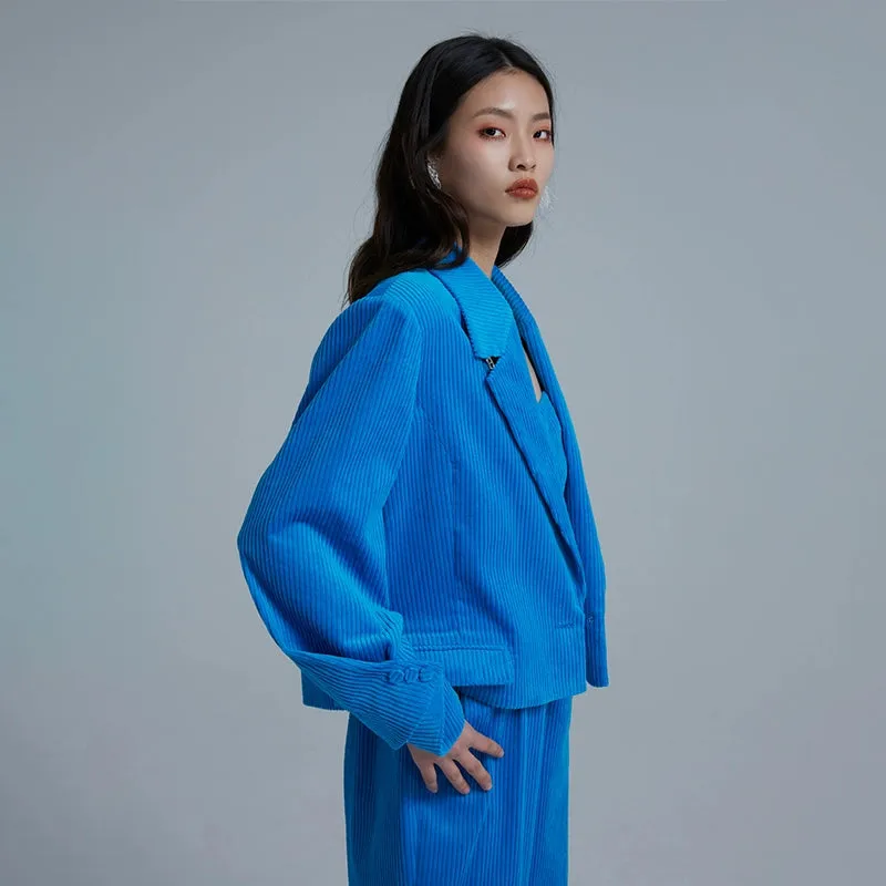 LEDIM W corduroy blue blazer jacket - Nella