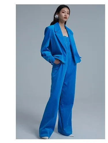 LEDIM W corduroy blue blazer jacket - Nella