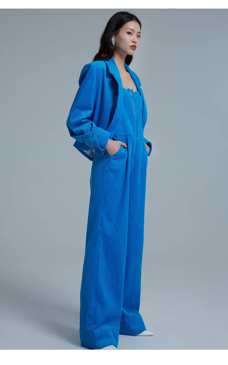 LEDIM W corduroy blue blazer jacket - Nella