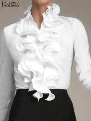 Luna Women's Ruffles Biz Blouse