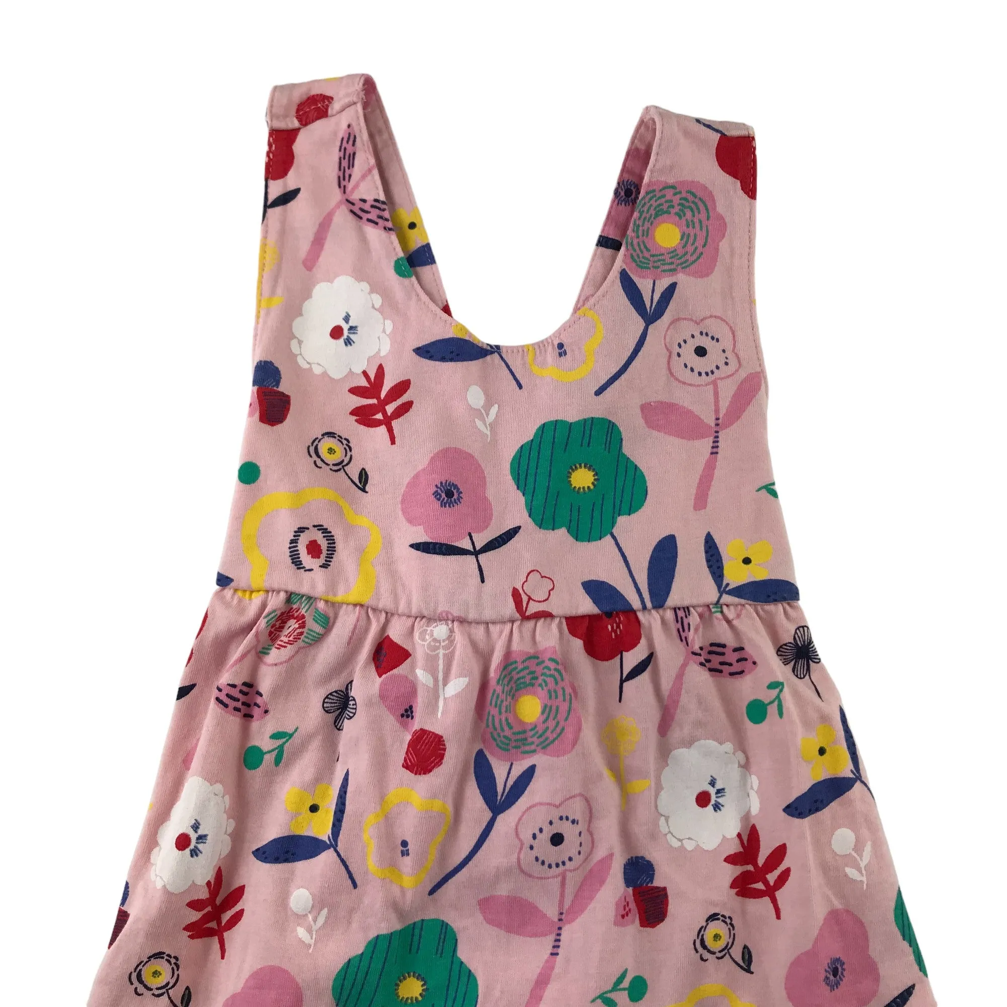Mothercare dress 5-6 years pink floral pinafore style cotton