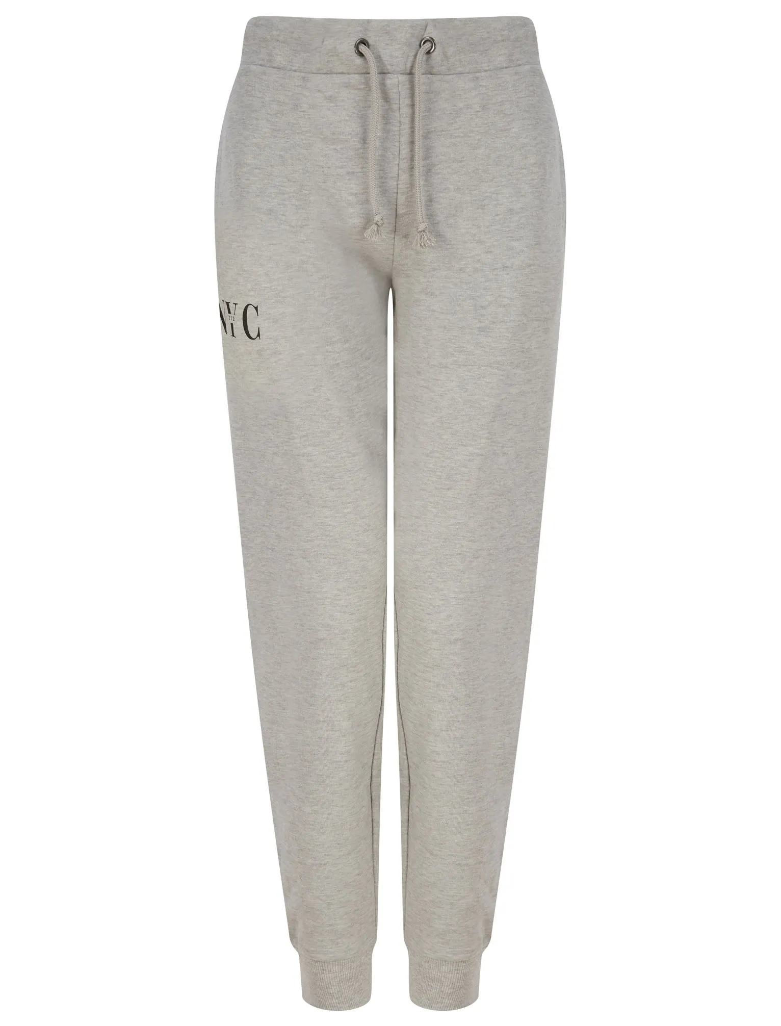 NYC 212 Motif Brushback Fleece Cuffed Joggers in Light Grey Marl - Tokyo Laundry