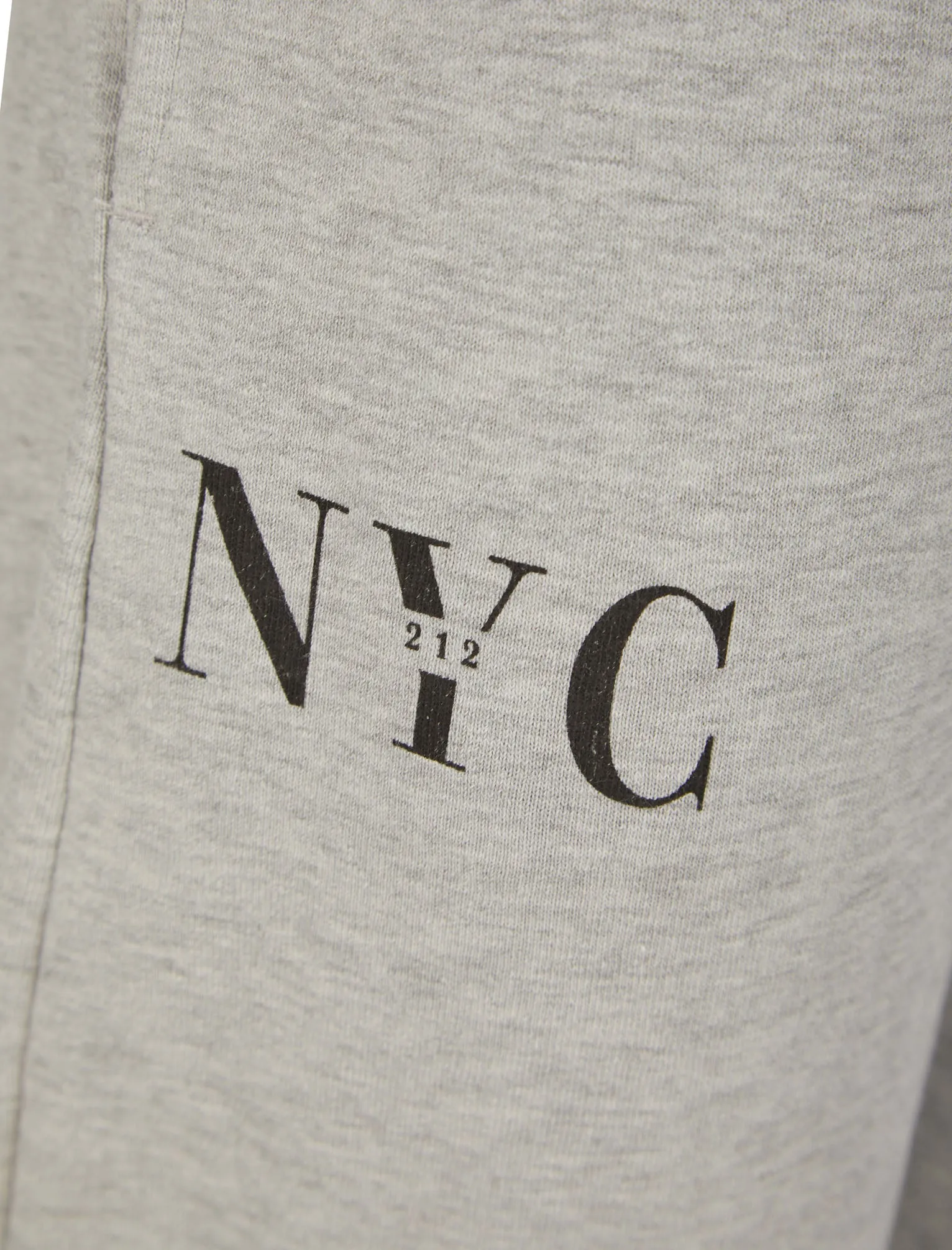 NYC 212 Motif Brushback Fleece Cuffed Joggers in Light Grey Marl - Tokyo Laundry