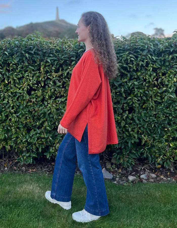 Ochre Cashmere & Wool Greta Sweater in Flame